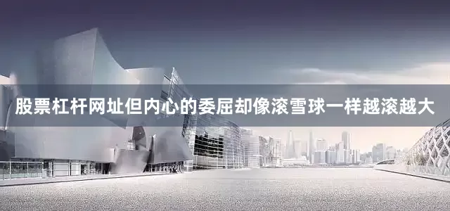 股票杠杆网址但内心的委屈却像滚雪球一样越滚越大